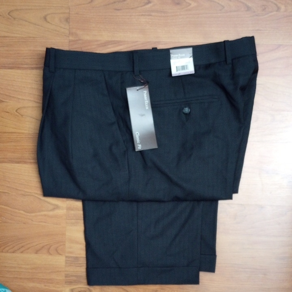Perry Ellis Charcoal Classic Fit Pants 38W 30L NWT